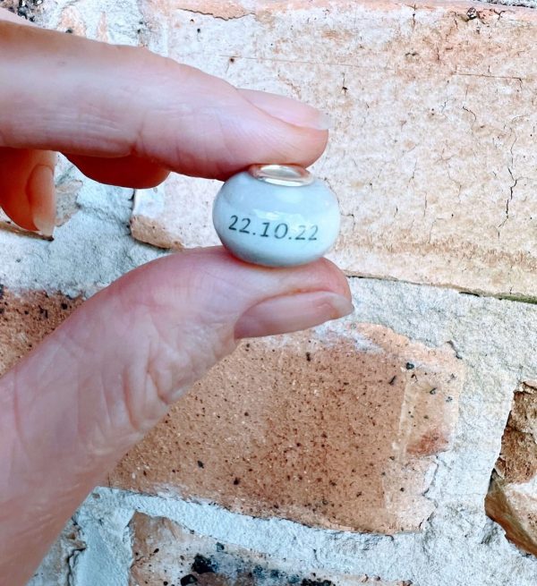 Chunky Keepsake Memorial Bead with Lettering - Image 2